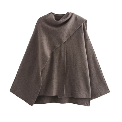 Thea | Chic Asymmetric Knit Scarf Jacket