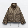 Women's Quilted Cotton Jacket with Tie Waist: Kara