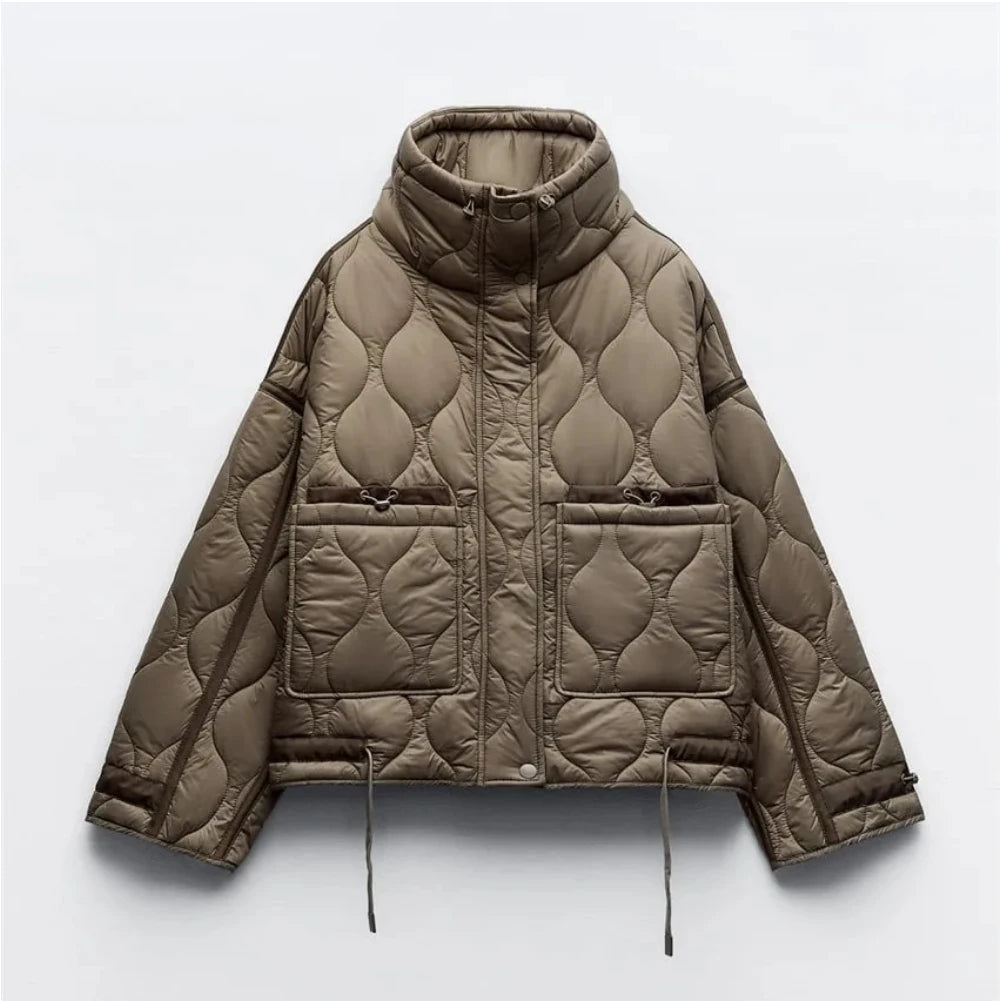 Kara | Quilted Cotton Jacket with Tie Waist