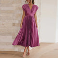 Women's Felicia Pleated Dress – Sleeveless Zipper Design