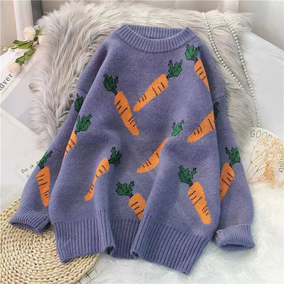 Lea | Cozy Cartoon Knit Sweater – Retro Korean Style