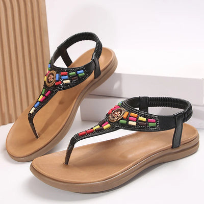 Hazel | Boho Mix-Colour Clip-Toe Gladiator Sandals for Women