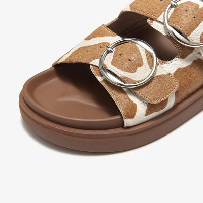 Lina | Animal print double buckle sandals