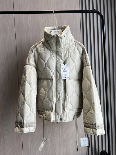 Kara | Quilted Cotton Jacket with Tie Waist