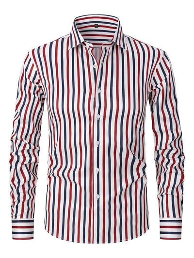 Ace™ | Stripe Printed Men’s Long Sleeve Shirt