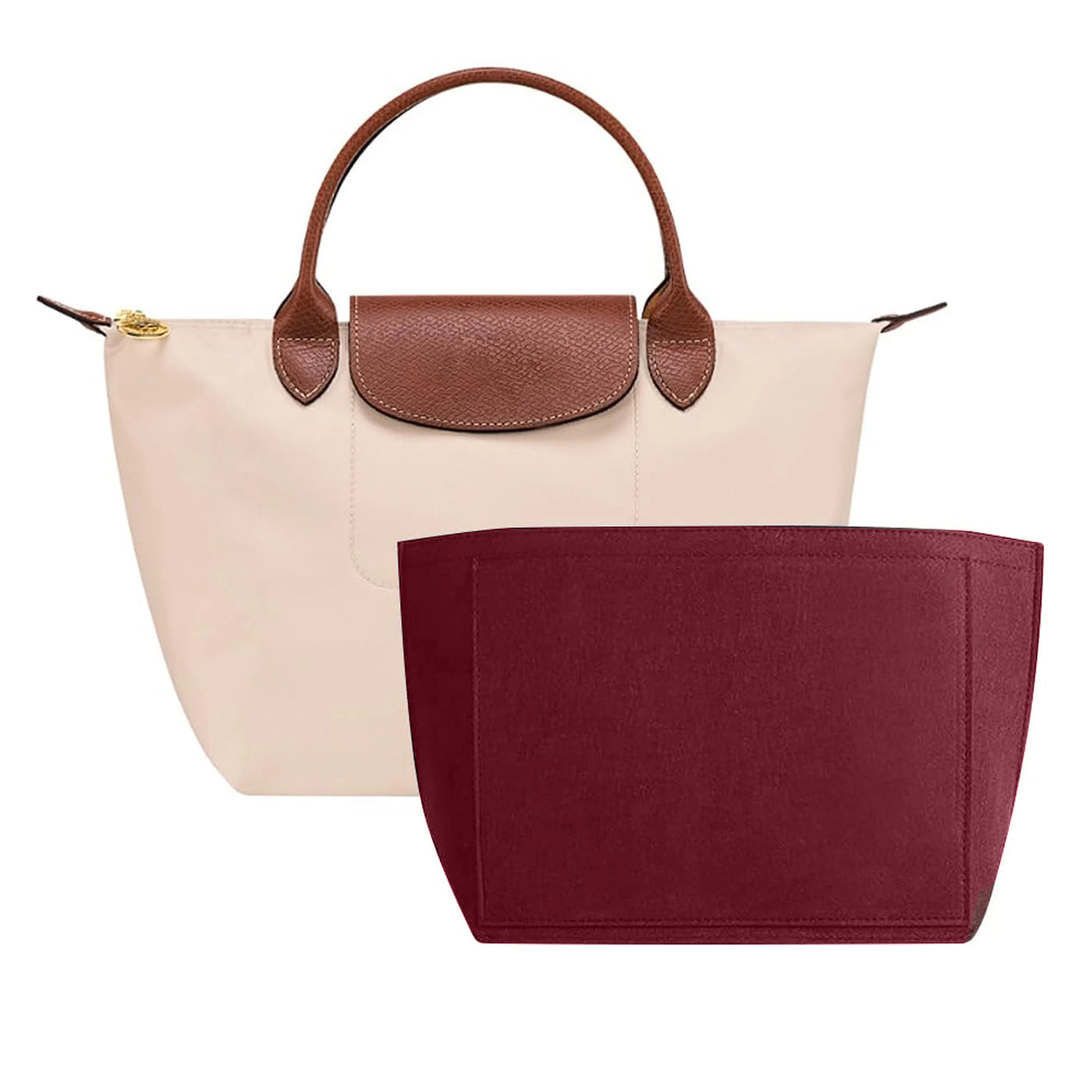 Rose | Felt insert organiser for Longchamp handbags