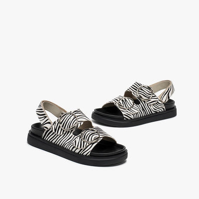 Lina | Animal print double buckle sandals
