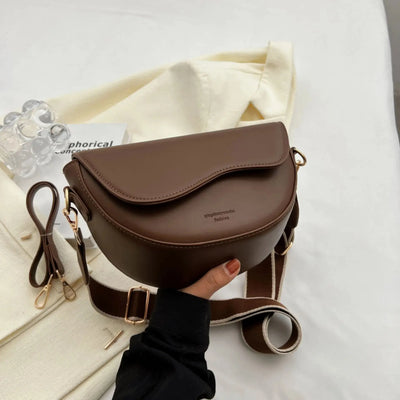 Thea | Vintage PU Leather Saddle Shoulder Bag