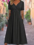 Women's V-Neck Dress – Lightweight Summer Breathable