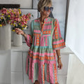 Women's Elegant Spring Midi Dress – Citrus Bloom