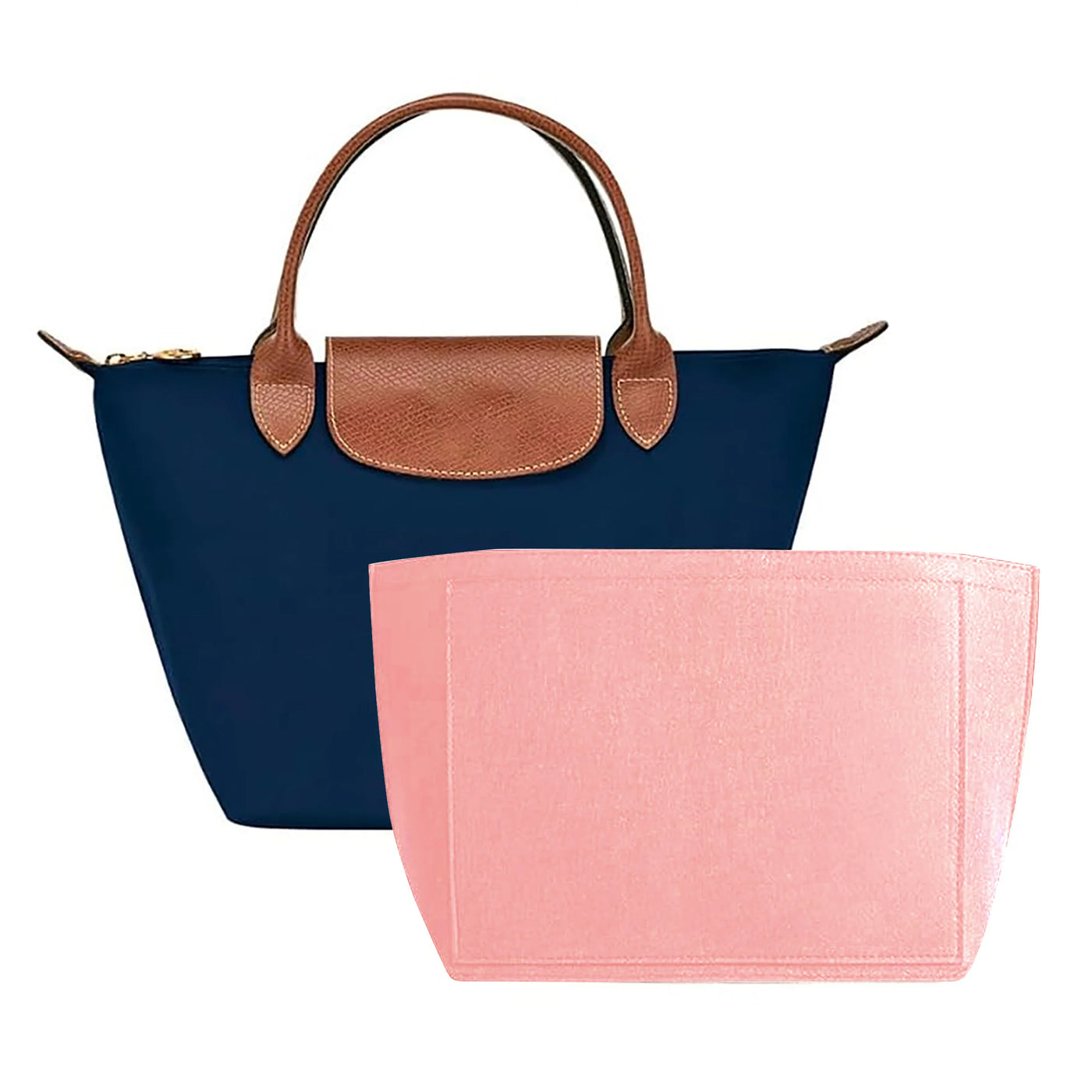 Rose | Felt insert organiser for Longchamp handbags
