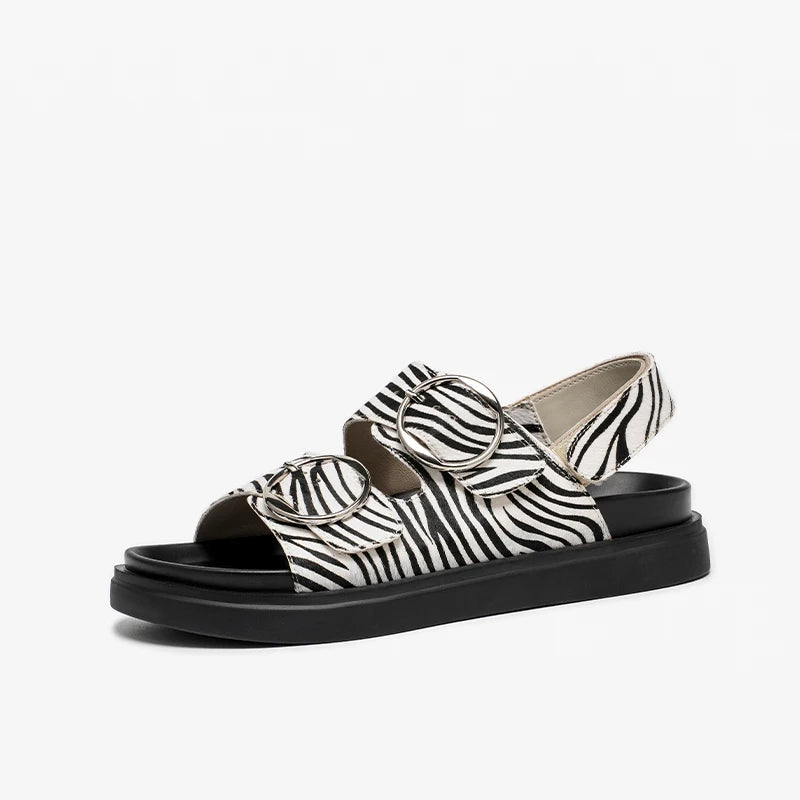 Lina | Animal print double buckle sandals