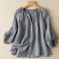 Women's Lightweight Linen Blouse – Elegant Ruching