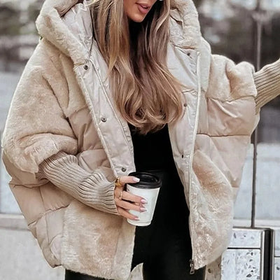 Vera | Hooded Cotton Parka with Faux Fur Trim