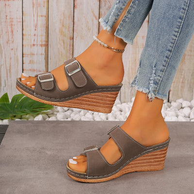 Rhea | Plus Size Platform Heel Beach Slides
