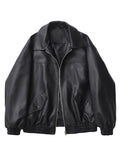 Women's Retro Faux Fur Biker Jacket – Cropped Faux Leather