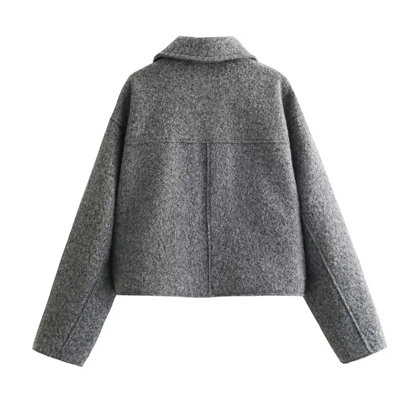 Maya | Cropped Tweed Zip Jacket