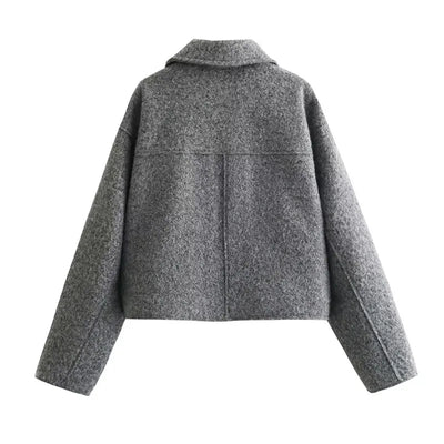 Maya | Cropped Tweed Zip Jacket