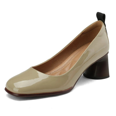 Jade | Genuine leather mid-heel pumps