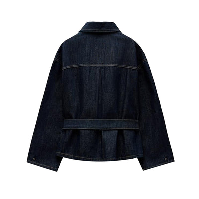 Faye | Vintage spliced denim set