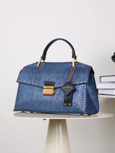 Serpentina | Stylish Embossed Snake-Print Bag