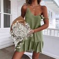Women's Off-Shoulder Mini Dress – Patchwork Cotton Blend