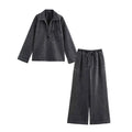 Women's Denim Two-Piece Set – High-Waisted Jeans & Top