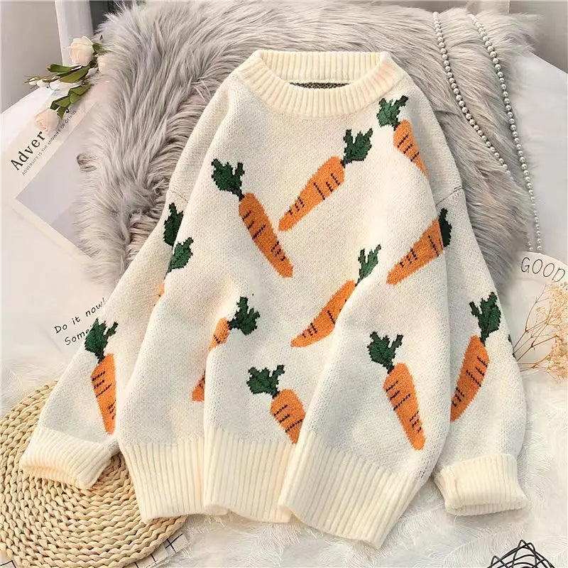 Lea | Cozy Cartoon Knit Sweater – Retro Korean Style