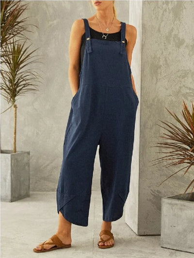 Isla | Oversized Cotton-Linen Summer Overalls