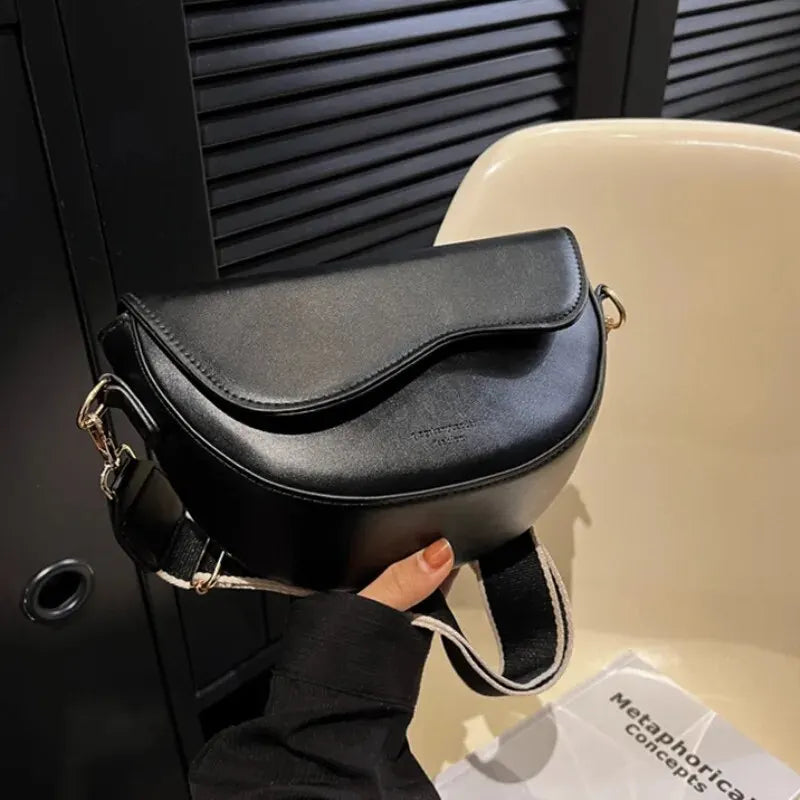 Thea | Vintage PU Leather Saddle Shoulder Bag