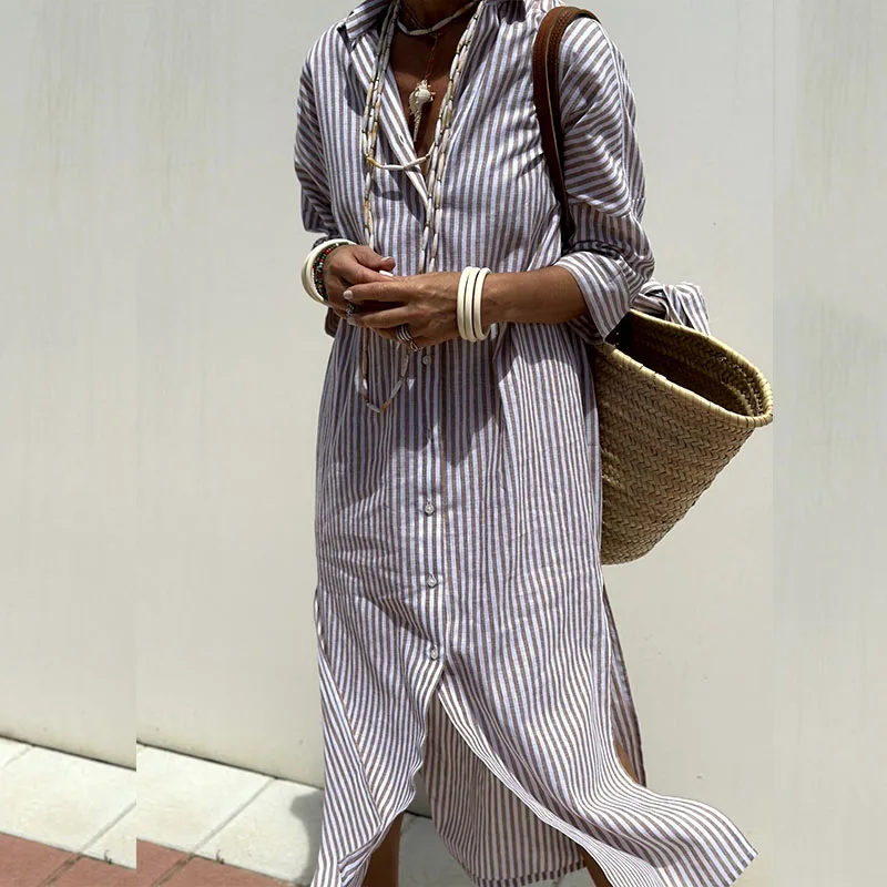 Tamsin™ - Striped Shirt Dress