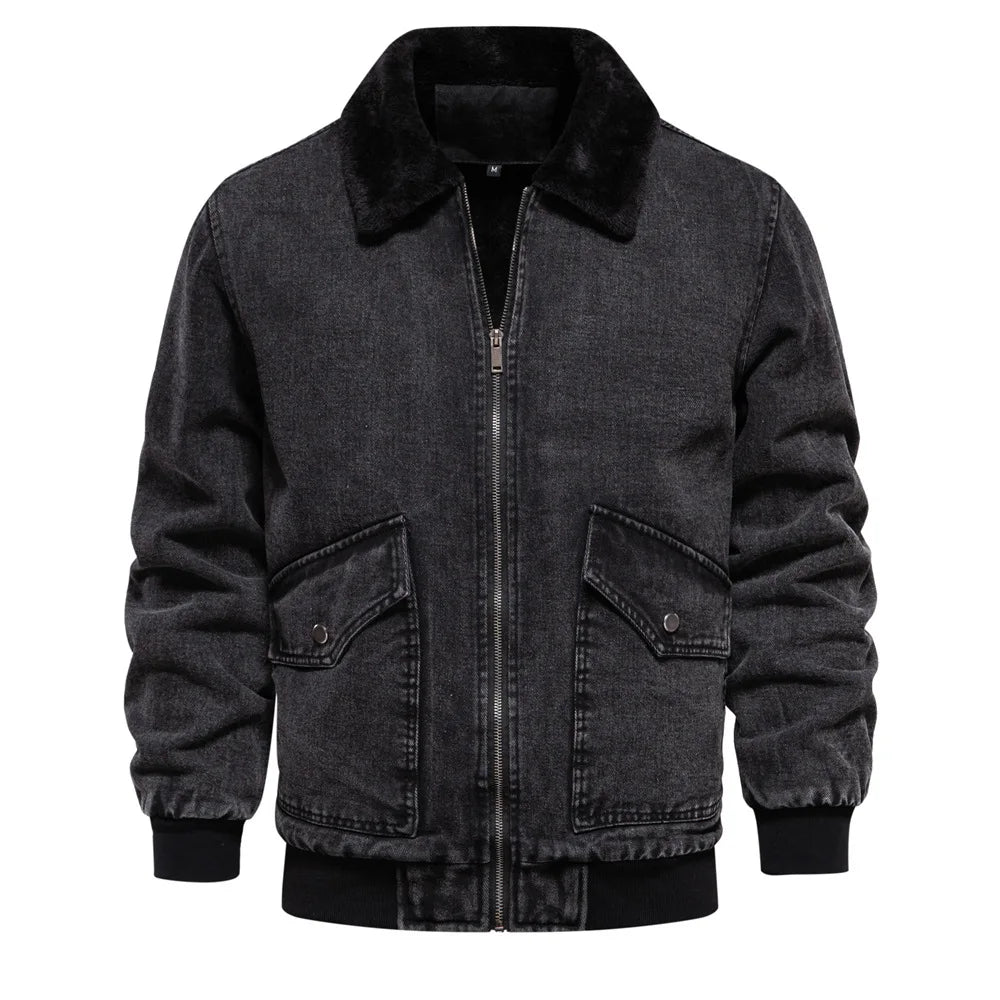 Yanis | Men’s Fleece-Lined Windproof Denim Jacket