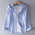 Lightweight Linen Blend Hooded Shirt – Breathable Comfort