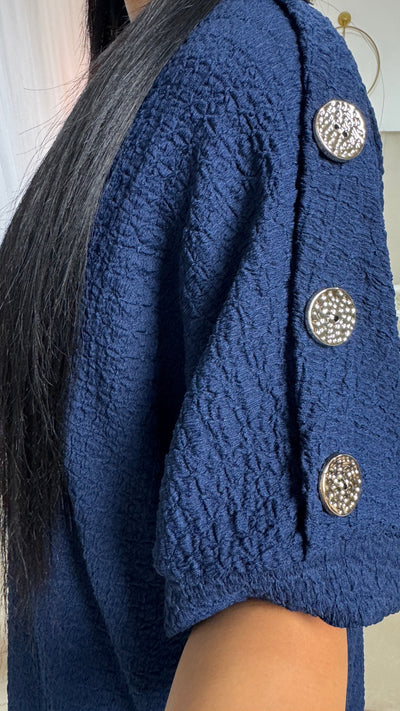 Textured™ | Oversized Viscose Set Golden Buttons