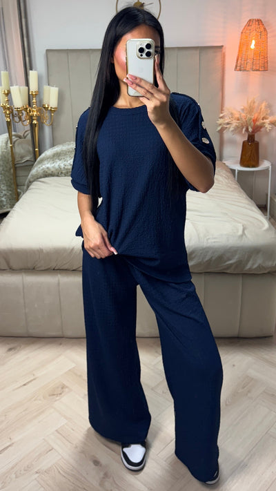 Textured™ | Oversized Viscose Set Golden Buttons