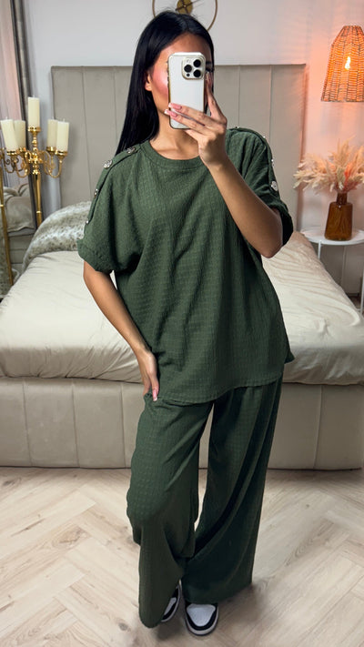 Textured™ | Oversized Viscose Set Golden Buttons