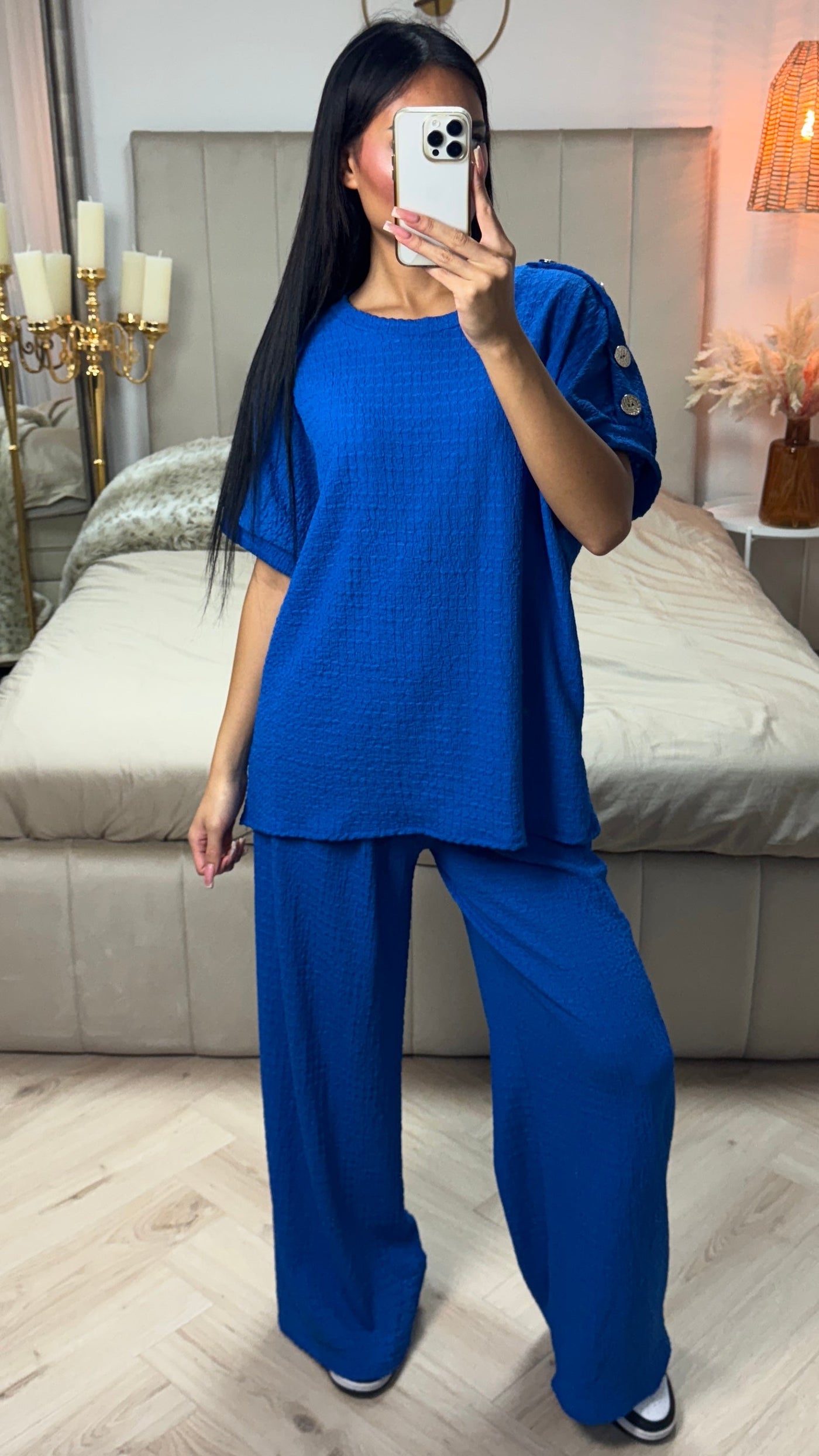 Textured™ | Oversized Viscose Set Golden Buttons