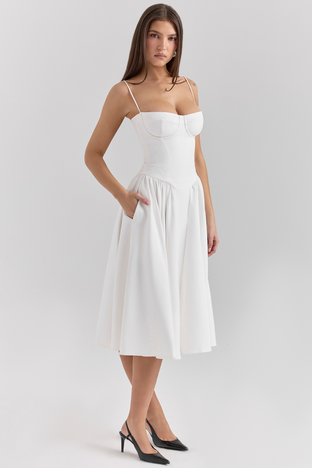 Camellia™ | Women's Corset Midi Dress