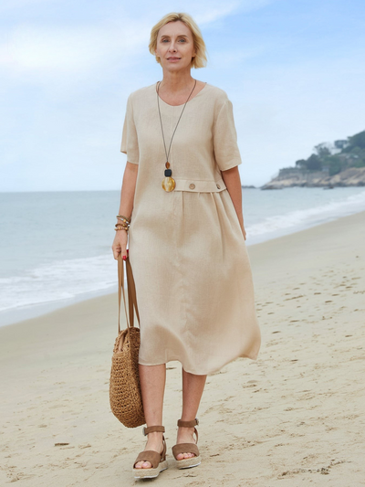 Linen™ | Women's Linen Pocket Dress