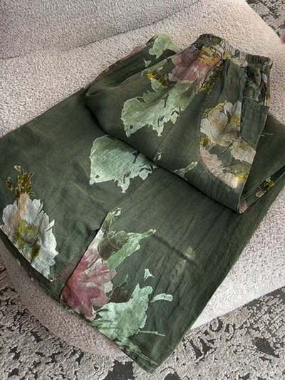 Women's™ | Vintage Floral Print Casual Cotton and Linen Pants