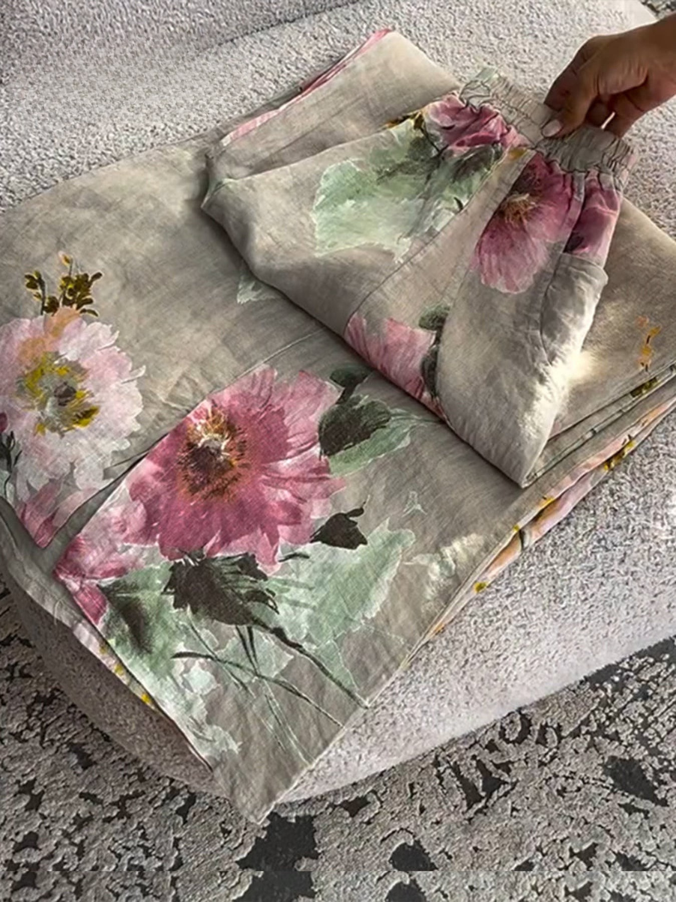 Women's™ | Vintage Floral Print Casual Cotton and Linen Pants