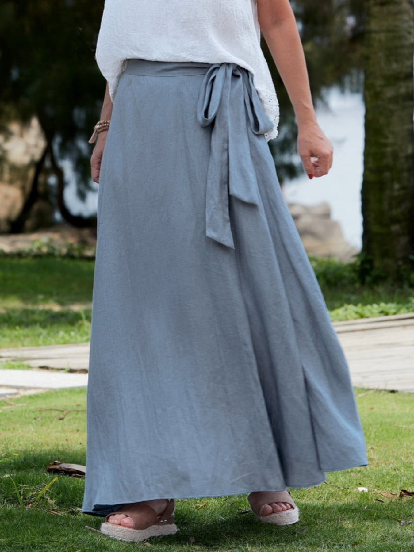 Linen™ | Women's 100%  Wrap Maxi Skirt