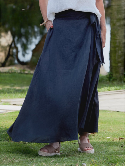 Linen™ | Women's 100%  Wrap Maxi Skirt