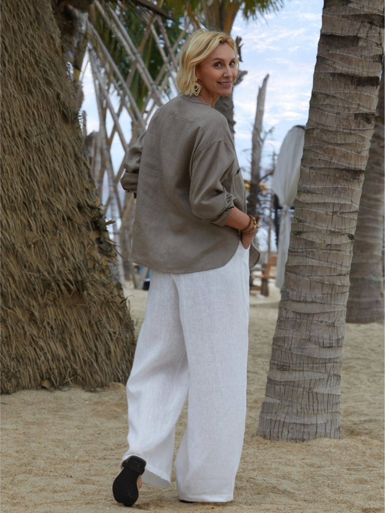 Linen™ |  Women's 100% V-Neck Shirt Blouse