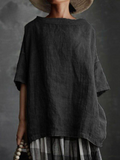 Women's Cotton Linen T-Shirt – Casual Relaxed Fit