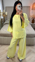 Women's 2-Piece Viscose Set – Wide Pants & Flowing Sleeve Top