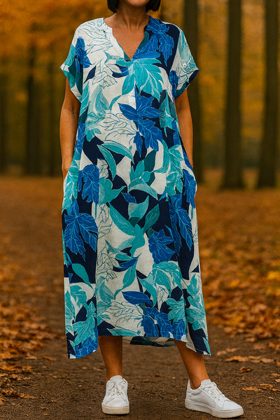 Arleen™ | Casual Elegant Printed V-Neck Dress