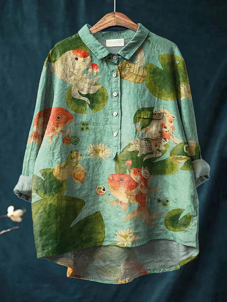 Willow | Artistic Fish Print Shirt