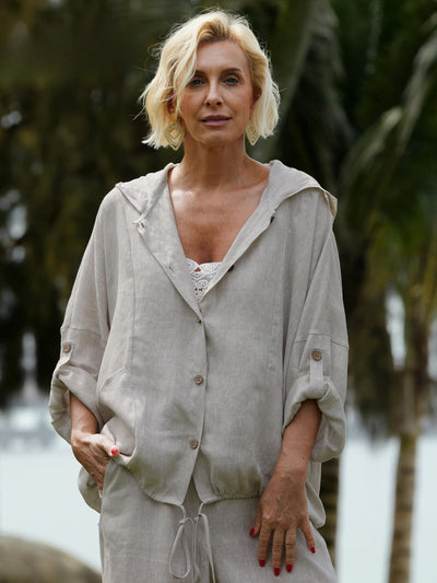 Harper™ | Women's Casual Hooded 100% Linen Jacket