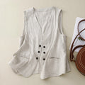 Women's Linen Vest – Tailored Sleeveless Top